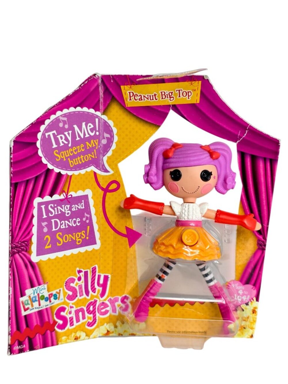 Mini Lalaloopsy Silly Singers Peanut Big Top Doll Sings Dances 2 Songs Ages 4+